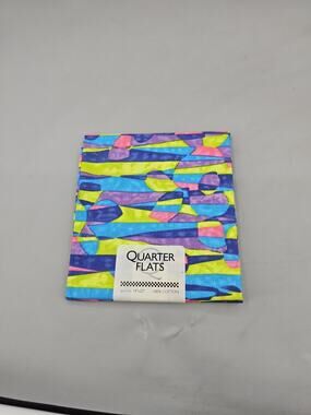 18"x22" Colorful Wavy Green Blue Purple Pattern Cotton Fabric Jo-ann Fabric New